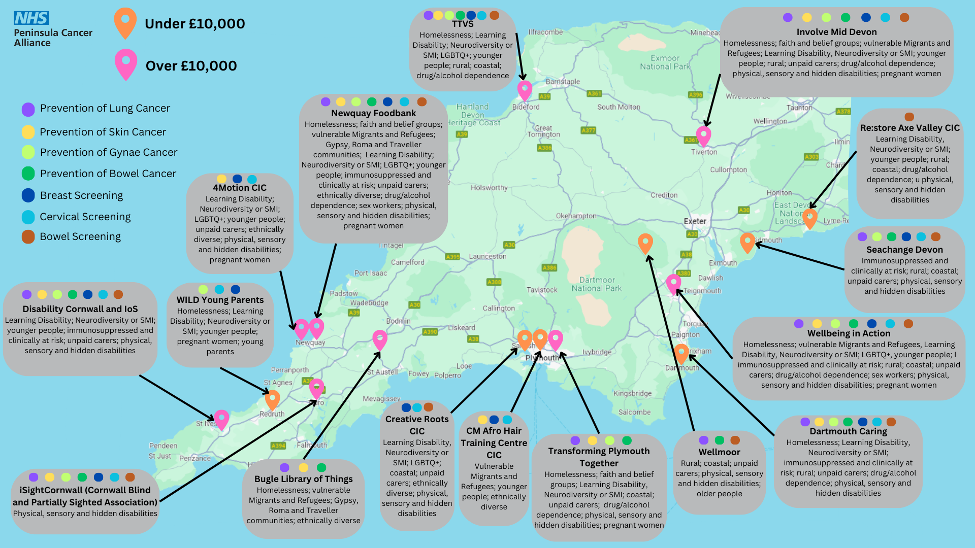 Map showing the groups we funded in 2025.